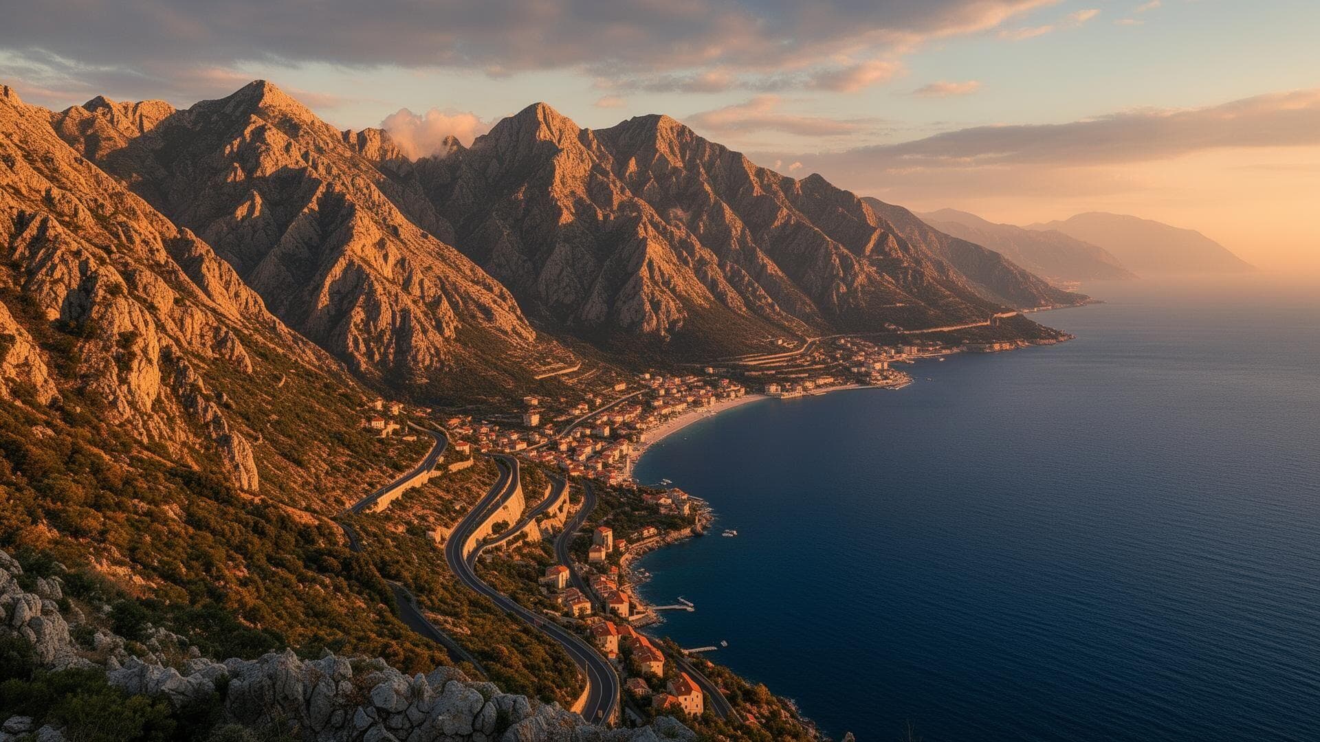 Montenegro mountains and Adriatic coast